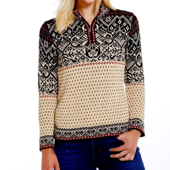 Invisible World 100% Alpaca Wool Hand Made Norwegian Pullover Sweater Fair Isle - Picture 11 of 11